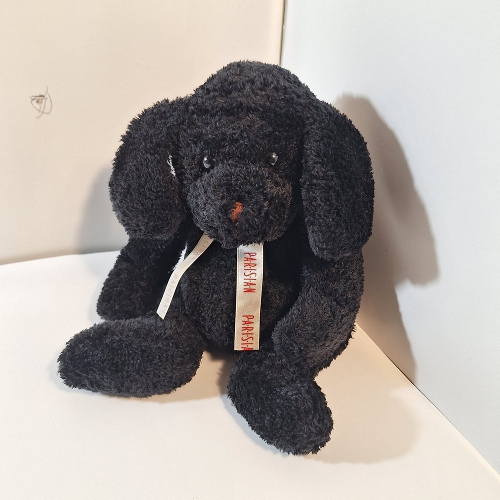 Vintage Commonwealth 2000 Black Plush Dog 12" Stuffed Animal Toy